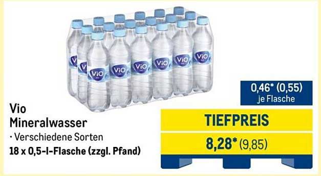 Vio Mineralwasser - 18 x 0,5 l-Flasche (zzgl. Pfand)