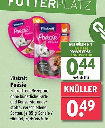 Vitakraft Poesie zuckerfreie Rezeptur, verschiedene Sorten, 85-g-Schale