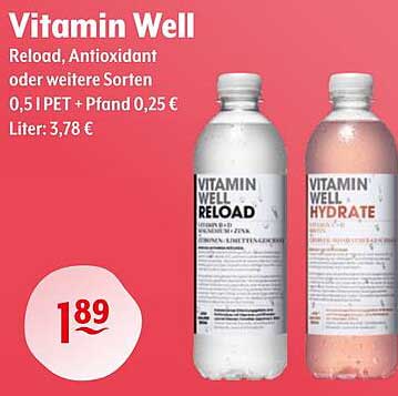 Vitamin Well Reload und Hydrate - Erfrischendes Getränk