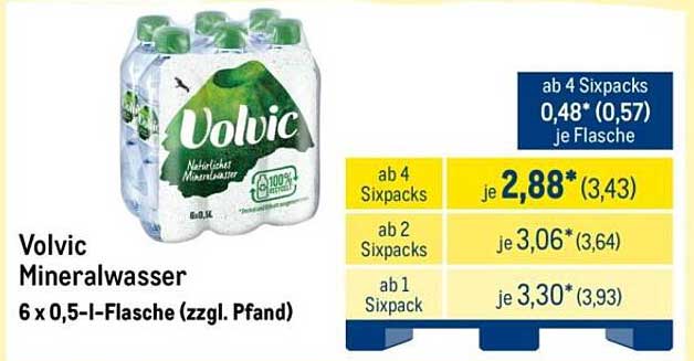 Volvic Mineralwasser 6 x 0,5-L-Flasche (zzgl. Pfand)