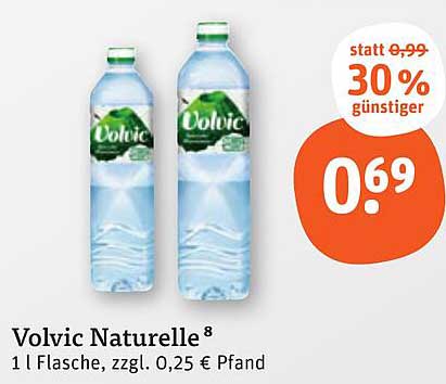 Volvic Naturelle 1 l Flasche, zzgl. 0,25 € Pfand