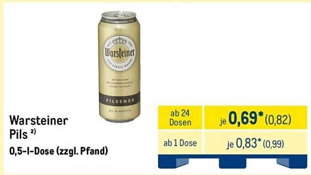 Warsteiner Pils 0,5-l-Dose (zzgl. Pfand)