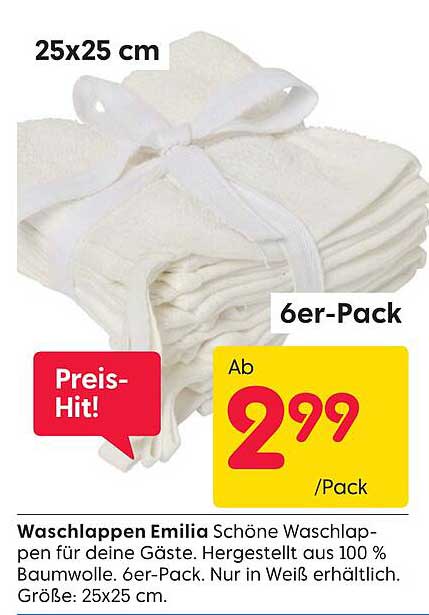 Waschlappen Emilia 6er-Pack