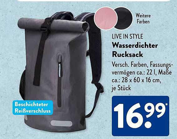 Wasserdichter Rucksack – Live in Style