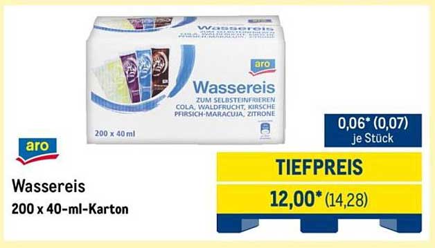 Wassereis 200 x 40-ml-Karton