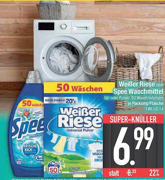 Weiße Riese oder Spee Waschmittel - 50 Waschladungen