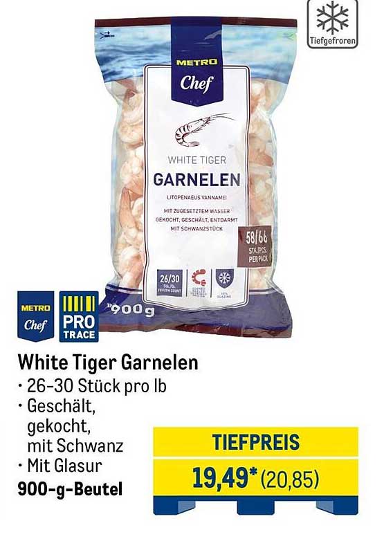 White Tiger Garnelen 900-g-Beutel