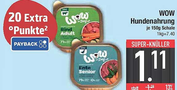 WOW Hundenahrung je 150g Schale