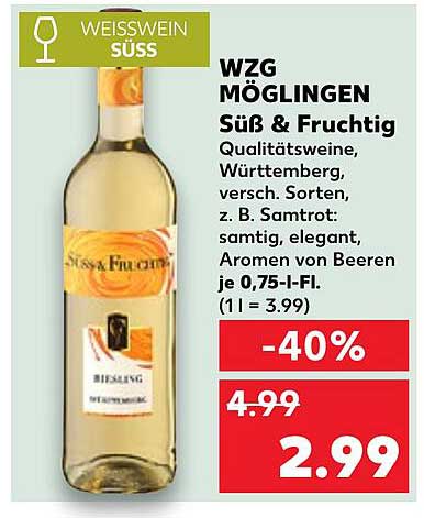 WZG Möglingen Süß & Fruchtig Weißwein 0,75 l
