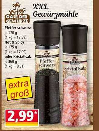 XXL Gewürzmühle - Pfeffer und Kristallsalz