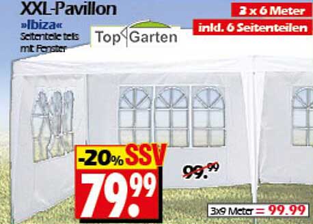 XXL-Pavillon »Ibiza« 3 x 6 Meter inkl. 6 Seitenteilen