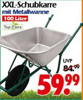 XXL-Schubkarre mit Metallwanne 100 Liter