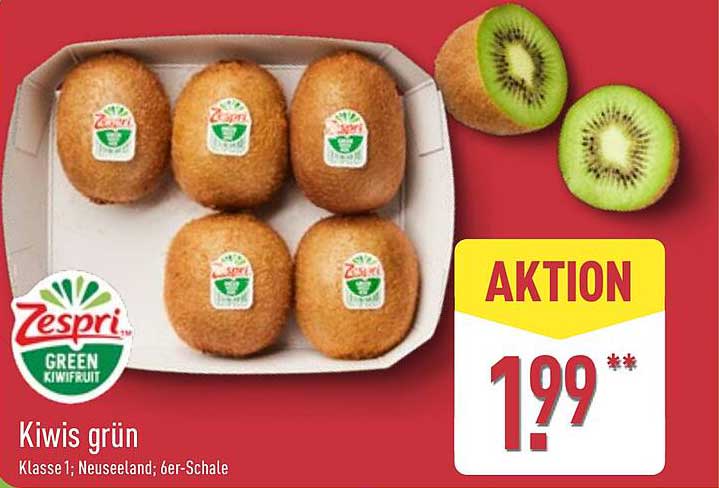 Zespri Kiwis grün – Klasse 1, Neuseeland, 6er-Schale