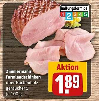 Zimmermann Farmlandsschinken über Buchenholz geräuchert, je 100 g