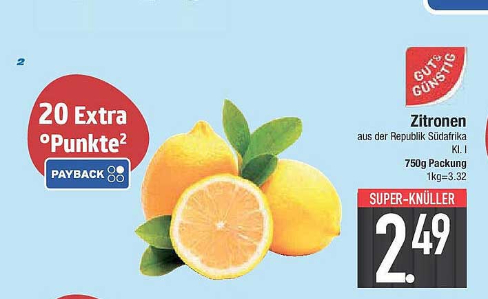 Zitronen aus der Republik Südafrika - 750g Packung