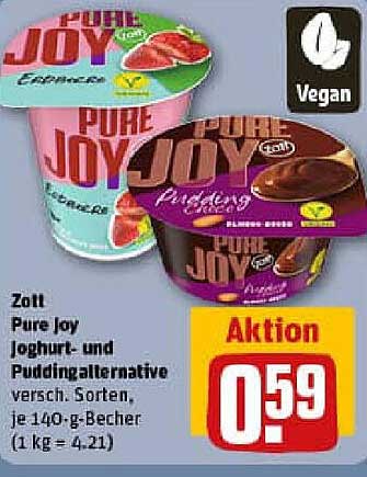 Zott Pure Joy Joghurt- und Puddingalternative
