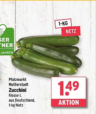 Zucchini Klasse I, 1-kg-Netz aus Deutschland