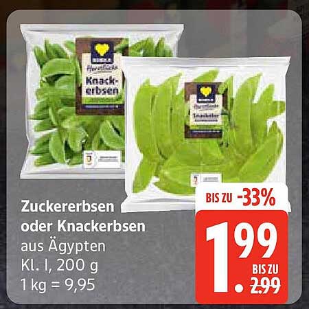 Zuckererbsen oder Knackerbsen aus Ägypten, Kl. I, 200 g