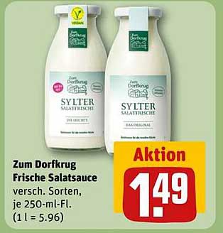 Zum Dorfkrug Frische Salatsauce verschiedene Sorten, je 250-ml-Fl.