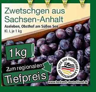 Zwetschgen aus Sachsen-Anhalt - 1 kg zum regionalen Tiefpreis