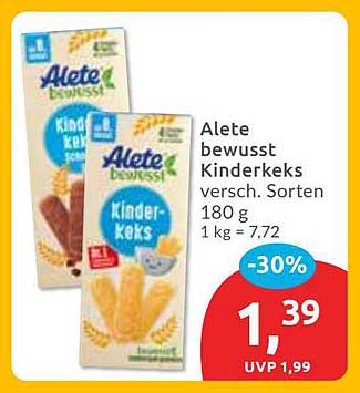 Alete bewusst Kinderkeks versch. Sorten 180 g