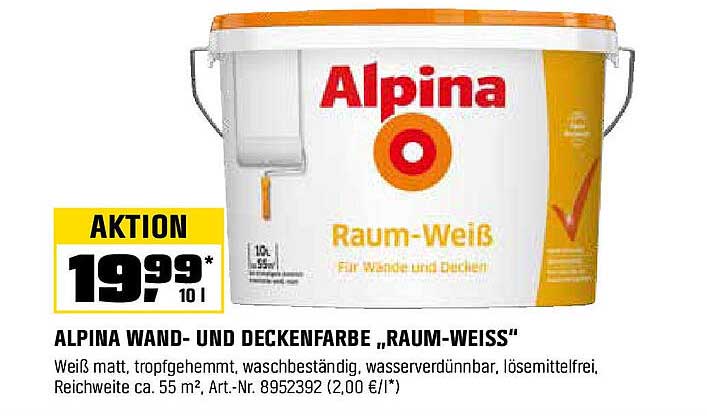 ALPINA WAND- UND DECKENFARBE "RAUM-WEISS"