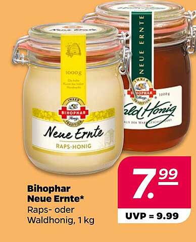 Bihophar Neue Ernte Raps- oder Waldhonig, 1 kg