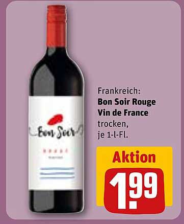 Bon Soir Rouge Vin de France trocken, je 1-l-Fl.