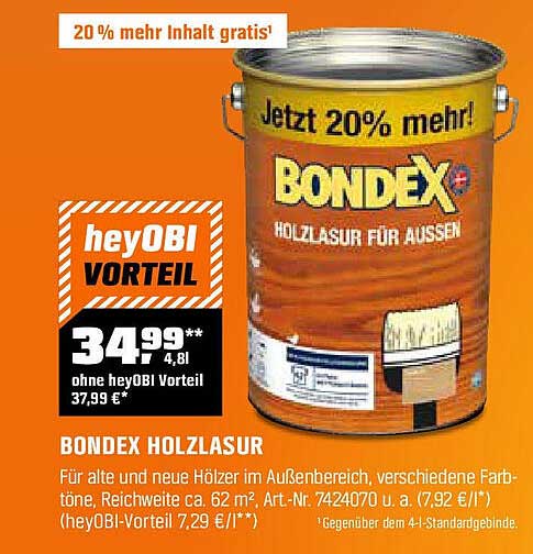 BONDEX HOLZLASUR FÜR AUSSEN