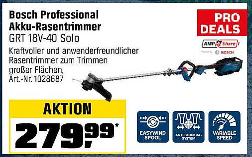 Bosch Professional Akku-Rasentrimmer GRT 18V-40 Solo