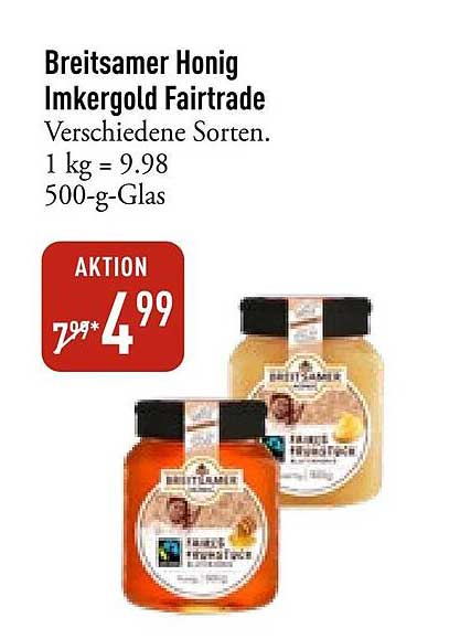 Breitsamer Honig Imkergold Fairtrade 500-g-Glas