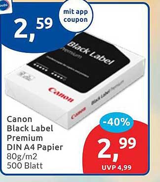 Canon Black Label Premium DIN A4 Papier 80g/m2 500 Blatt