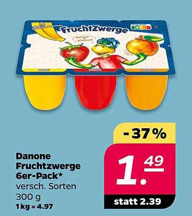 Danone Fruchtzwerge 6er-Pack* versch. Sorten 300 g