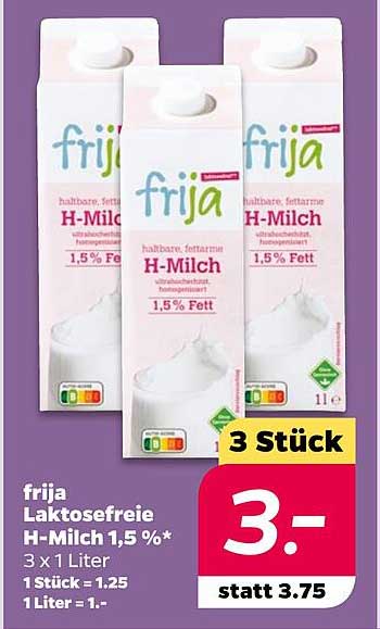 frija Laktosefreie H-Milch 1,5 %