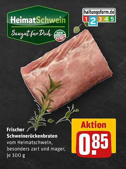 Frischer Schweinenackenbraten vom Heimatschwein, besonders zart und mager, je 100 g