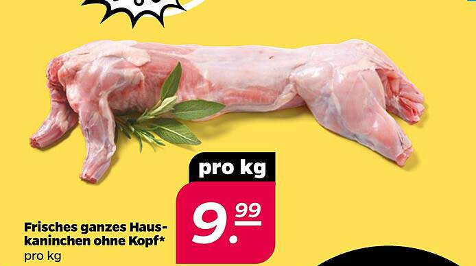 Frisches ganzes Hauskaninchen ohne Kopf