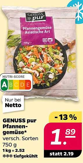 GENUSS pur Pfannengemüse Asiatische Art 750 g