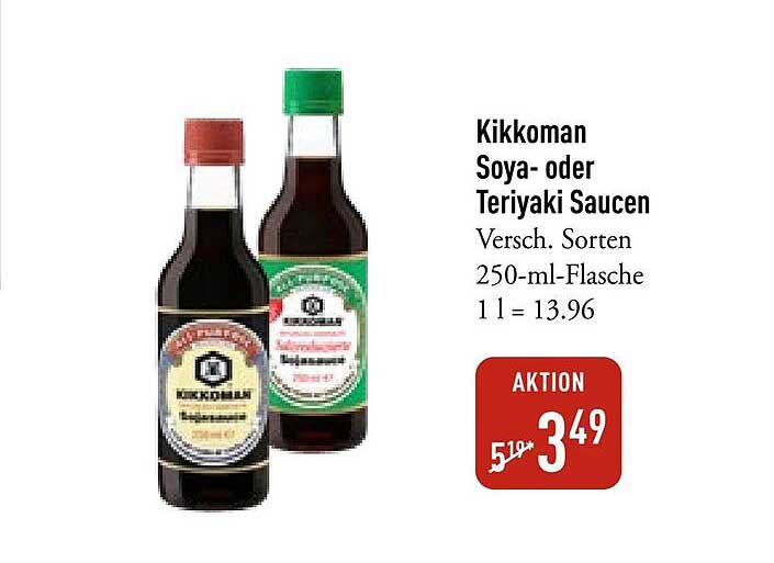 Kikkoman Soya- oder Teriyaki Saucen Versch. Sorten 250-ml-Flasche