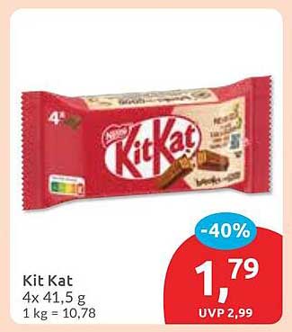 Kit Kat 4er Pack (41,5 g each) - jetzt nur 1,79 €