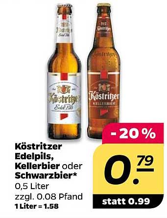 Köstritzer Edelpils, Kellerbier oder Schwarzbier 0,5 Liter – 20% Rabatt