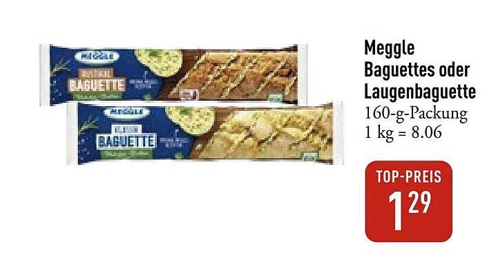 Meggle Baguettes oder Laugenbaguette 160-g-Packung
