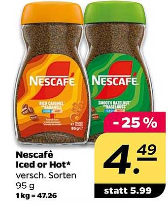 Nescafé Iced or Hot, 95 g (versch. Sorten)