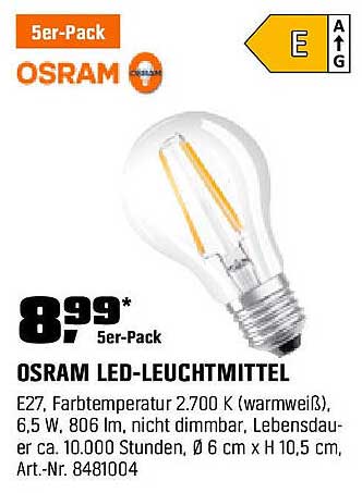 OSRAM LED-Leuchtmittel 5er-Pack