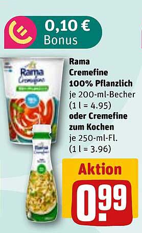 Rama Cremefine 100% Pflanzlich oder Cremefine zum Kochen