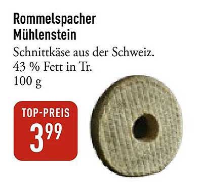 Rommelspacher Mühlenstein Schnittkäse aus der Schweiz