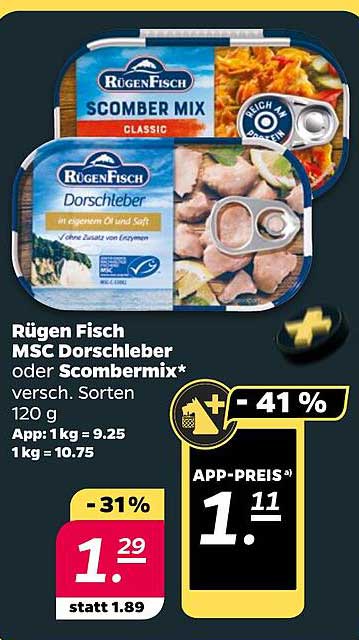 Rügen Fisch MSC Dorschleber oder Scombermix - verschiedene Sorten
