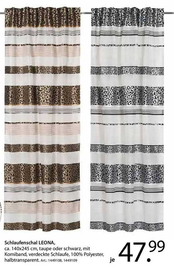 Schlaufenschal LEONA, ca. 140x245 cm, taupe oder schwarz