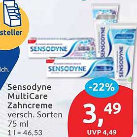 Sensodyne MultiCare Zahnpasta 75 ml - 22% Rabatt!