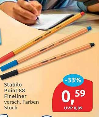 Stabilo Point 88 Fineliner, verschiedene Farben