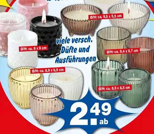 Teelichter in verschiedenen Düften und Ausführungen